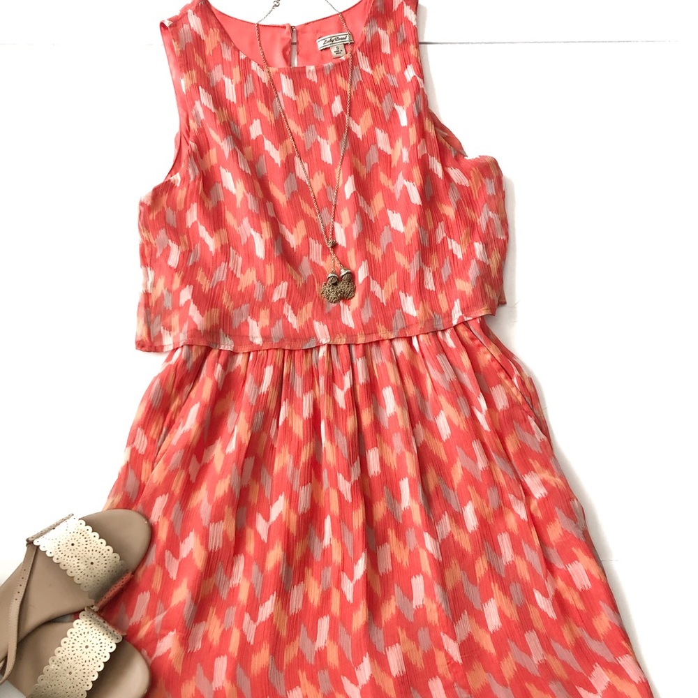 Lucky Brand Blouson Dress Orange size small